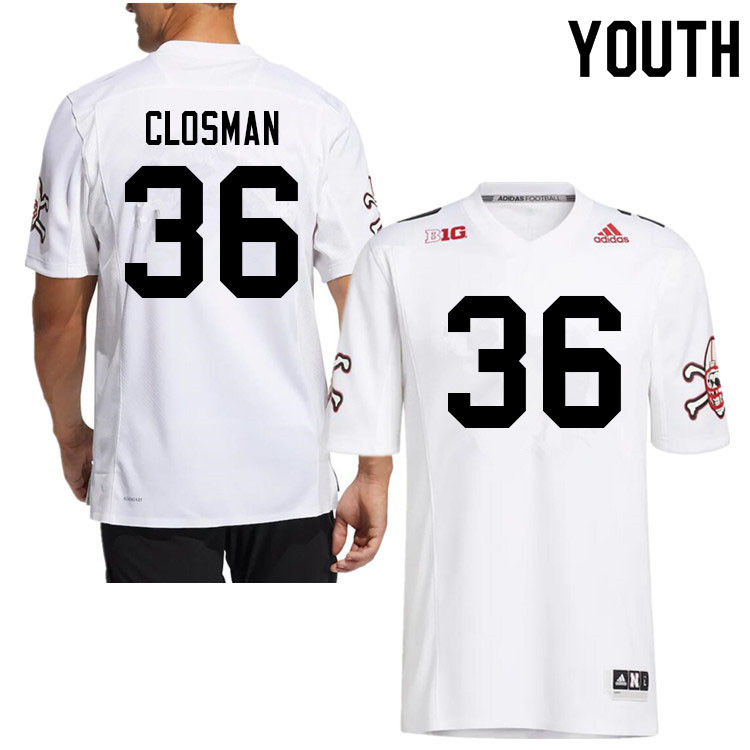 Youth #36 Blake Closman Nebraska Cornhuskers College Football Jerseys Sale-Strategy